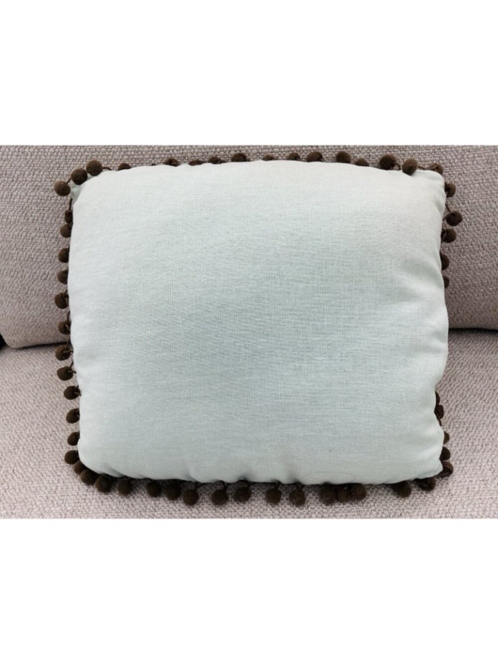 Whimsical Bird Tree Applique Throw Pillow Life Is Good 12x10 Pom Trim - Picture 6 of 6